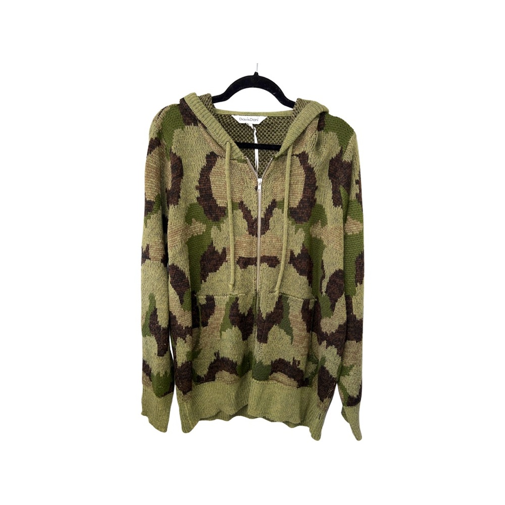 Military Zip Up Hoodie Cardigan